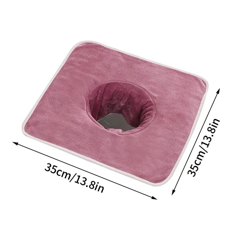 1 Pcs 35x35cm Thickened SPA Massage Face Towel with Hole for Beauty Salon Facial Care Planking Therapy Acupuncture Ear Cleaning