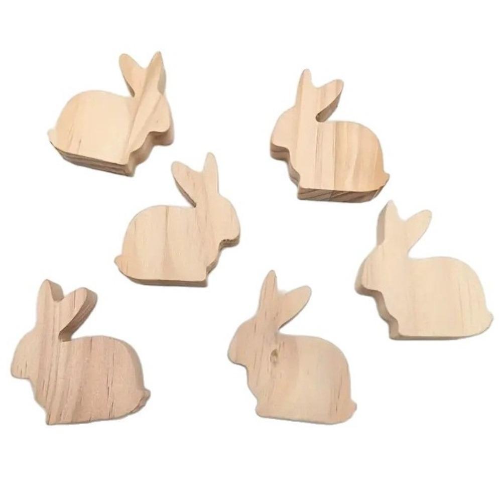 

6Pcs Realistic Easter Rabbit Ornaments Unfinished Bunny Figurine Small Rabbit Statues Home Crafts 6Pcs
