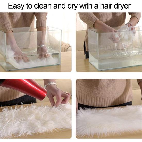 Furry Round Floor Mat Plush Soft Bedroom Rug Solid Color Machine Washable Fluffy Area Rug for Kids Rooms Nursery Living Room