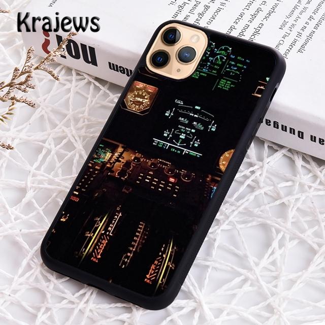 Krajews Cool Airplane Cockpit Phone Case Cover For iPhone 17 Air 16 15 14 plus 11 12 13 pro max Plus coque Shell Fundas