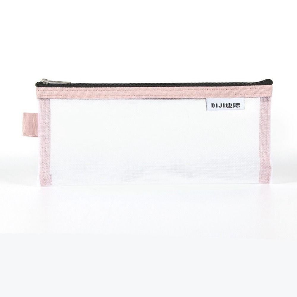 Cosmetic Bag Small Wallet Mesh Storage Bags Transparent File Bag Grid Pencil Bag Stationery Bag