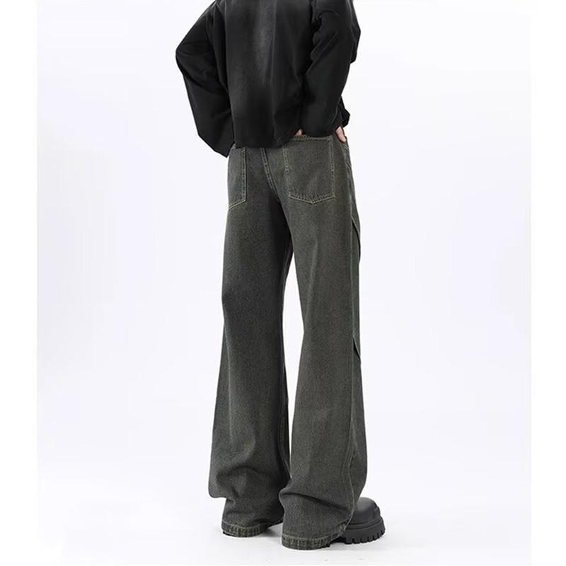 American Retro Design Jeans Men's Spring and Summer New High Street Ruffian Handsome Trend Versatile Loose Tooling Wide-leg Pants