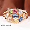 Charming Gold Color Ring for Women Multi Color Zircon Fashion Jewelry Gift