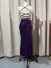 European & American Women's Sequin Slit High Waist Bridesmaid Evening Dress