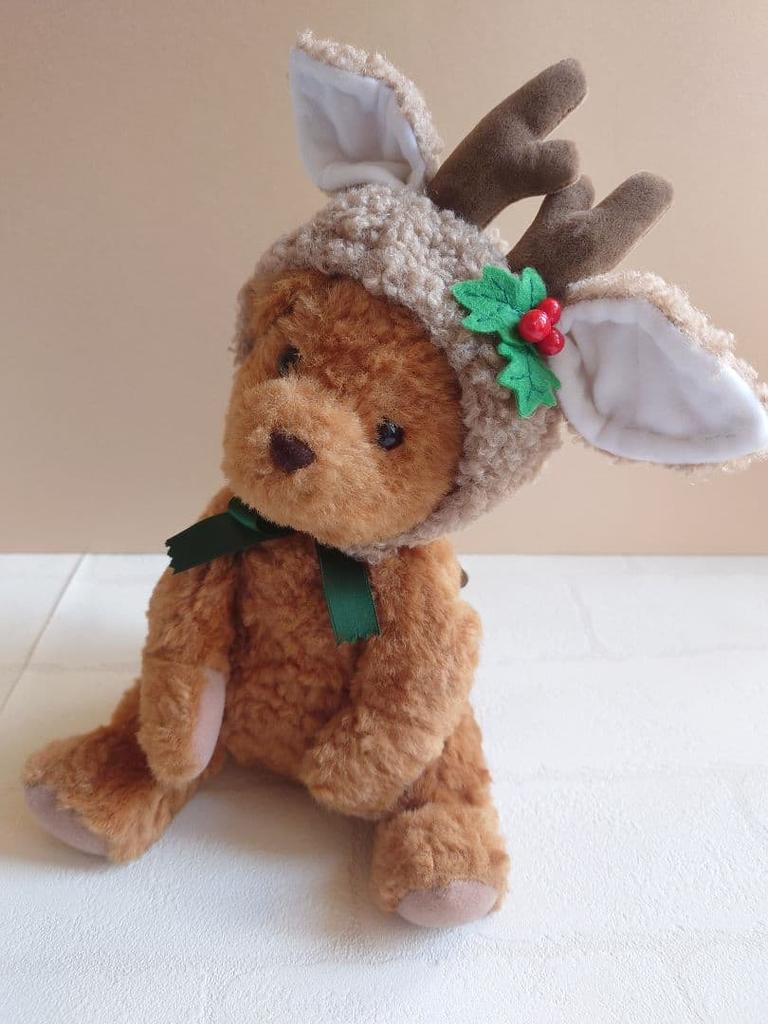 [USED] SANKYO Sankyo Music Box, Swinging Head, Plush Toy, Teddy Bear