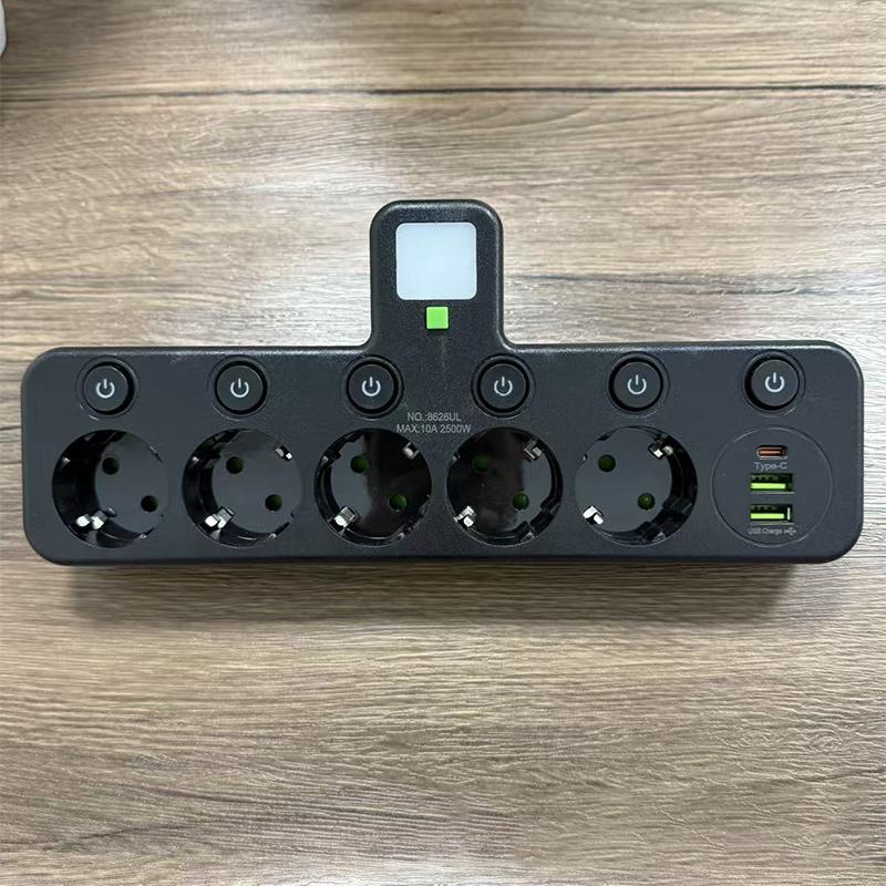 Eu Plug 3/4/5 Ac Outlet Power Strip Multiprise Wall Socket Universal Network Filter Usb Cherger Separate Switch Light Adapter Set