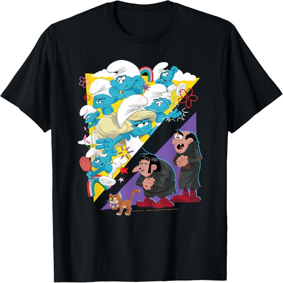 The Smurfs Movie The Good And The Bad Poster T-Shirt XXXXXL чёрный