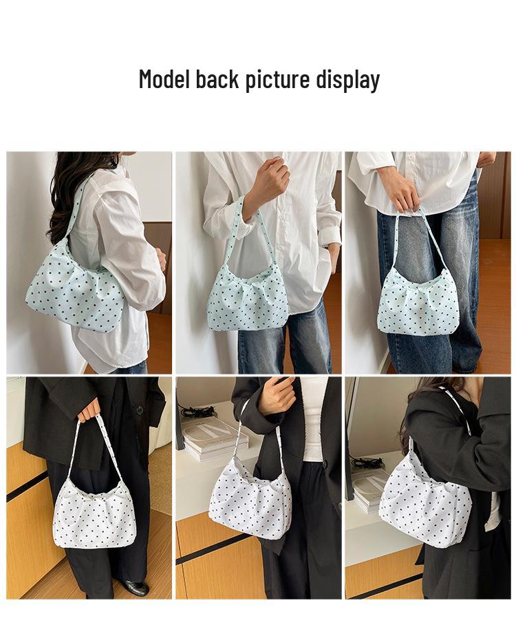 Korean Style Polka Dot Girly Tote Bag - Large Capacity, Versatile & Cute Shoulder Bag