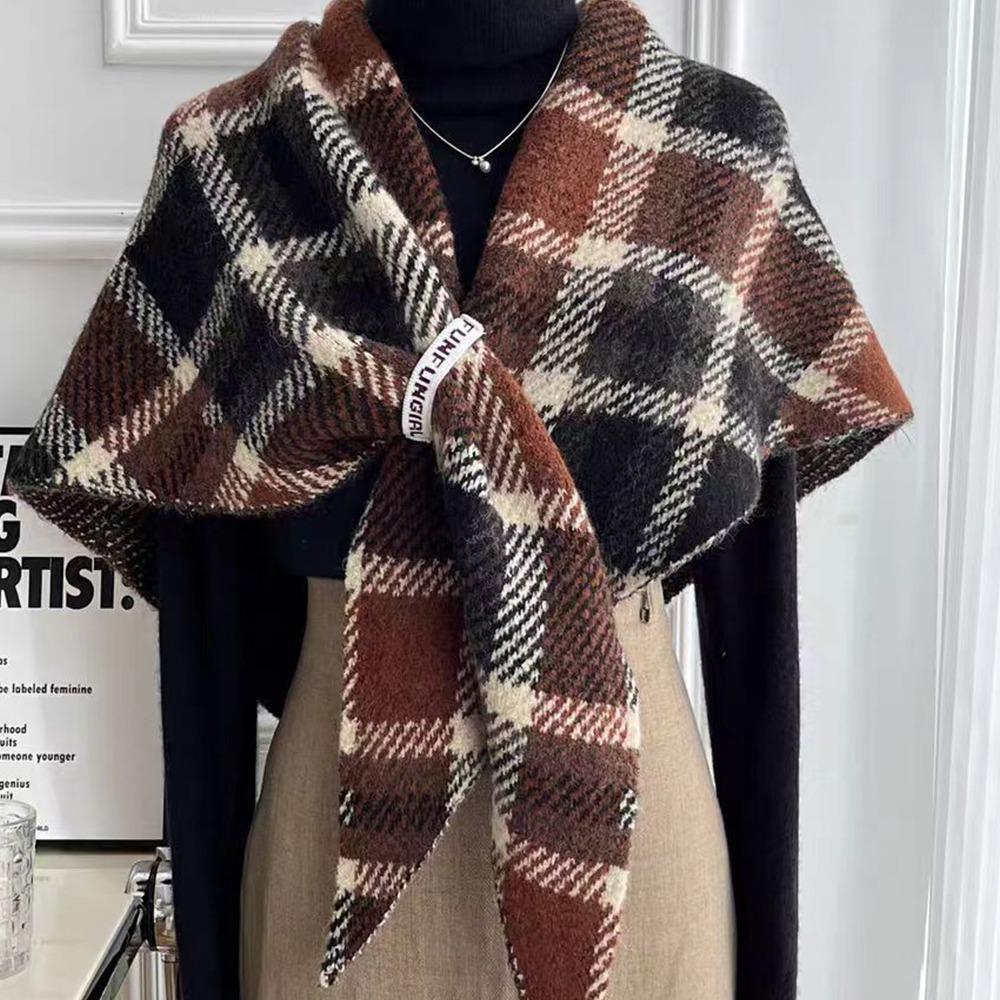 

Soft Woolen Scarf Maillard Maillard Scarf Fashionable Triangular Cape Shawl for Autumn and Winter
