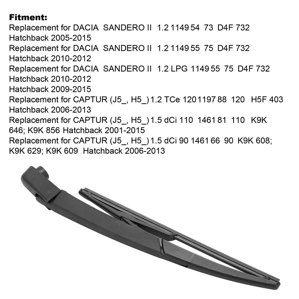Zestaw ostrzy ramienia wycieraczki tylnej szyby samochodu 287815304R Czarny zamiennik do DACIA SANDERO 2005-2015