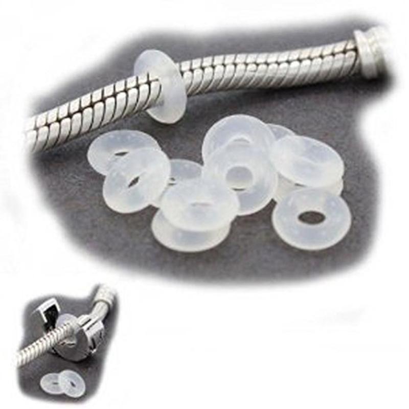 Jewelry Silicone Rubber Stopper Fastener for DIY Jewelry Making Necklaces Bracelet Clip Lock Spacer Charm Beads