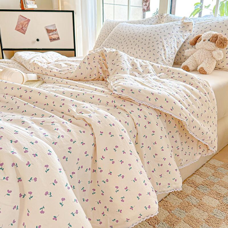 OLOEYA Small Wild Flower Lyocell Soy Fiber Summer Quilt