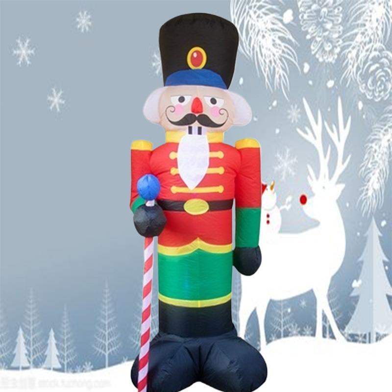 Inflatable Toy Soldier Nutcracker Christmas Inflatable Model Luminous Inflatable Model Christmas Atmosphere Decoration Model