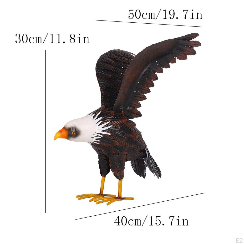 Eagle Garden Statue Standing Metal Bird Figurine Collectible Decorative Indoor Outdoor Sculpture for