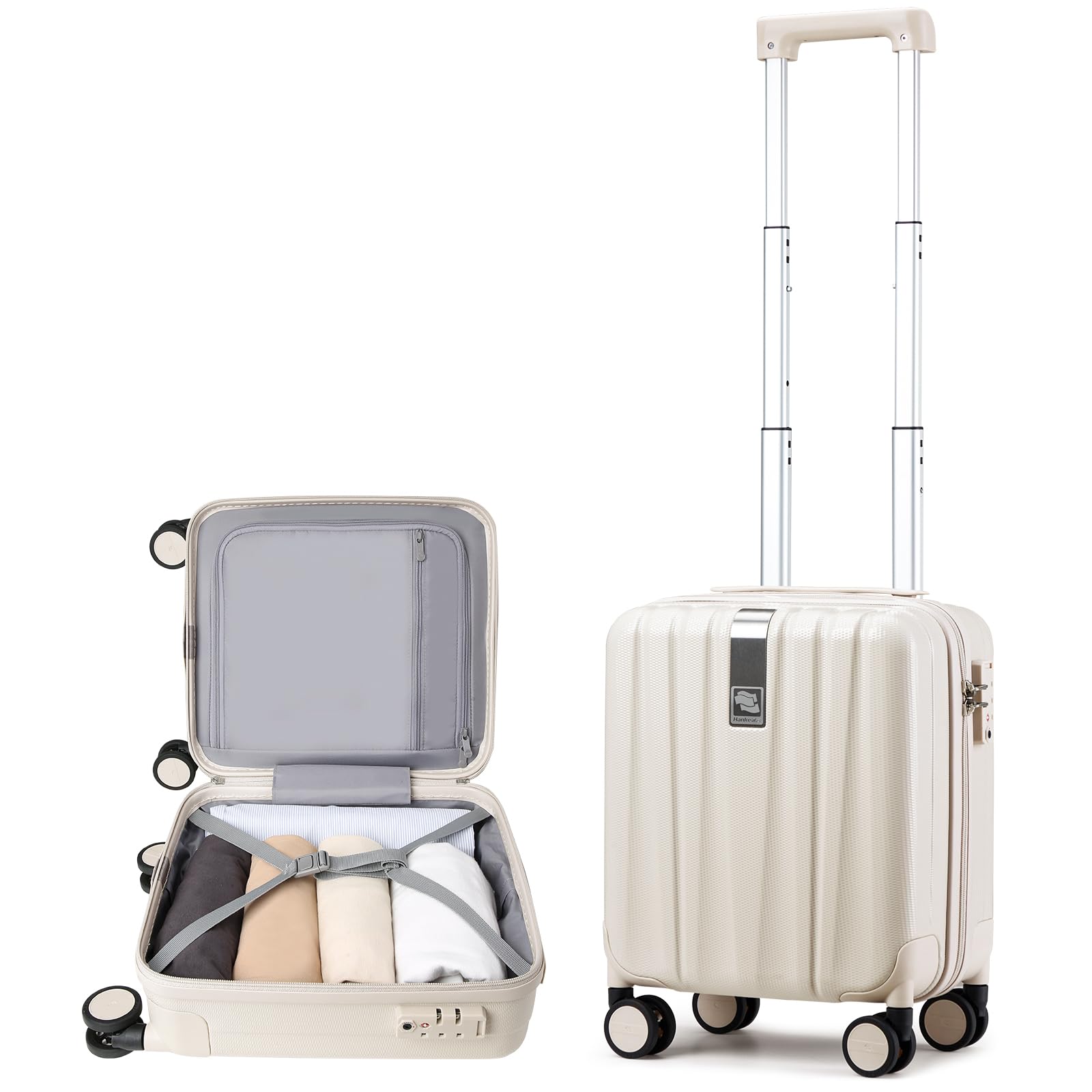 

Carry Case Suitcase SS Size Ultra Light 1 Night 2 Days Shockproof PC Material Quiet Swivel Wheels Short Travel Suitcase Equipped with TSA Lock [Hanke]