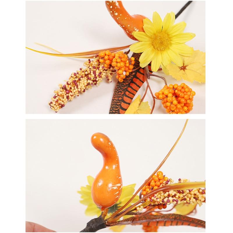 Thanksgiving Autumn Maple Leaf Decoration Accessories Halloween Pumpkin Pine Cone Decor Props Simulation Leaf Cuttings