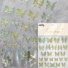 Gradient White Pink Butterfly Flower Shiny Stars Chic Spring Petal 5D Soft Adhesive Nail Art Stickers Decorations Manicure Decal