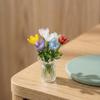 1set Mini Lifelike Glass Flowers Simulation Floral Bouquet With Vase Handcrafted Home Decoration Gift