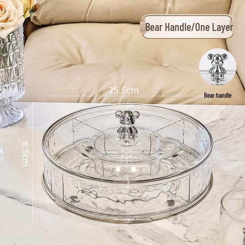 Rotatable Transparent Bear Snack and Candy Storage Box