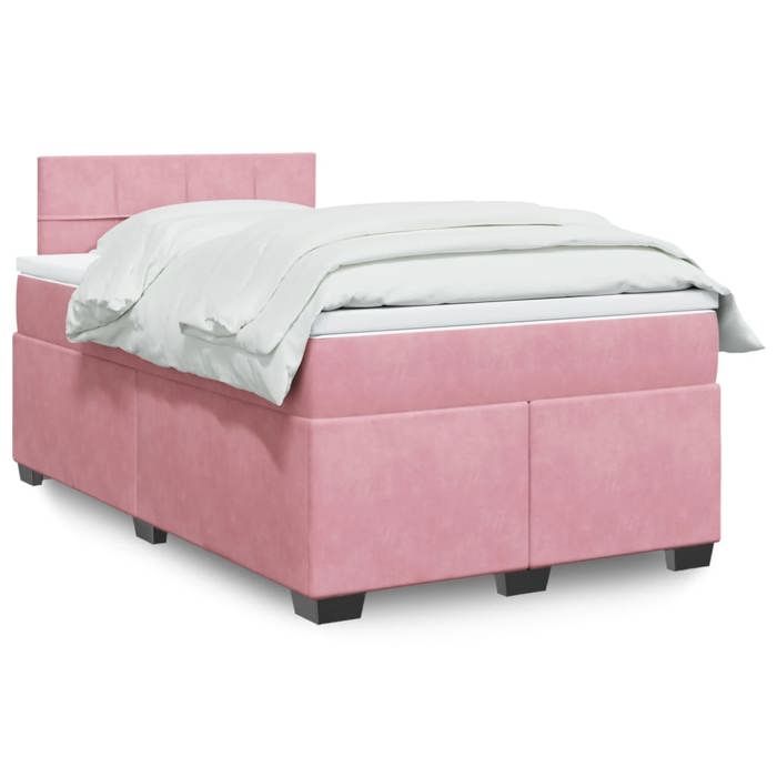 VidaXL Sommier à lattes de lit avec matelas rose 120x190 cm velours 3286263