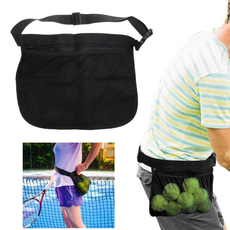 Tennis Ball Holder Pickleball Ball Wasit Pouch Large Capacity Zipper Tennis Ball Carrying Bag Travel Pocket Durable
