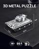 Piececool M4 Sherman Medium Tank 3D Puzzle Assembly No Glue Needed Difficulty 4 Stars Suitable for Adults Collectible (Metal) - Required, - Level