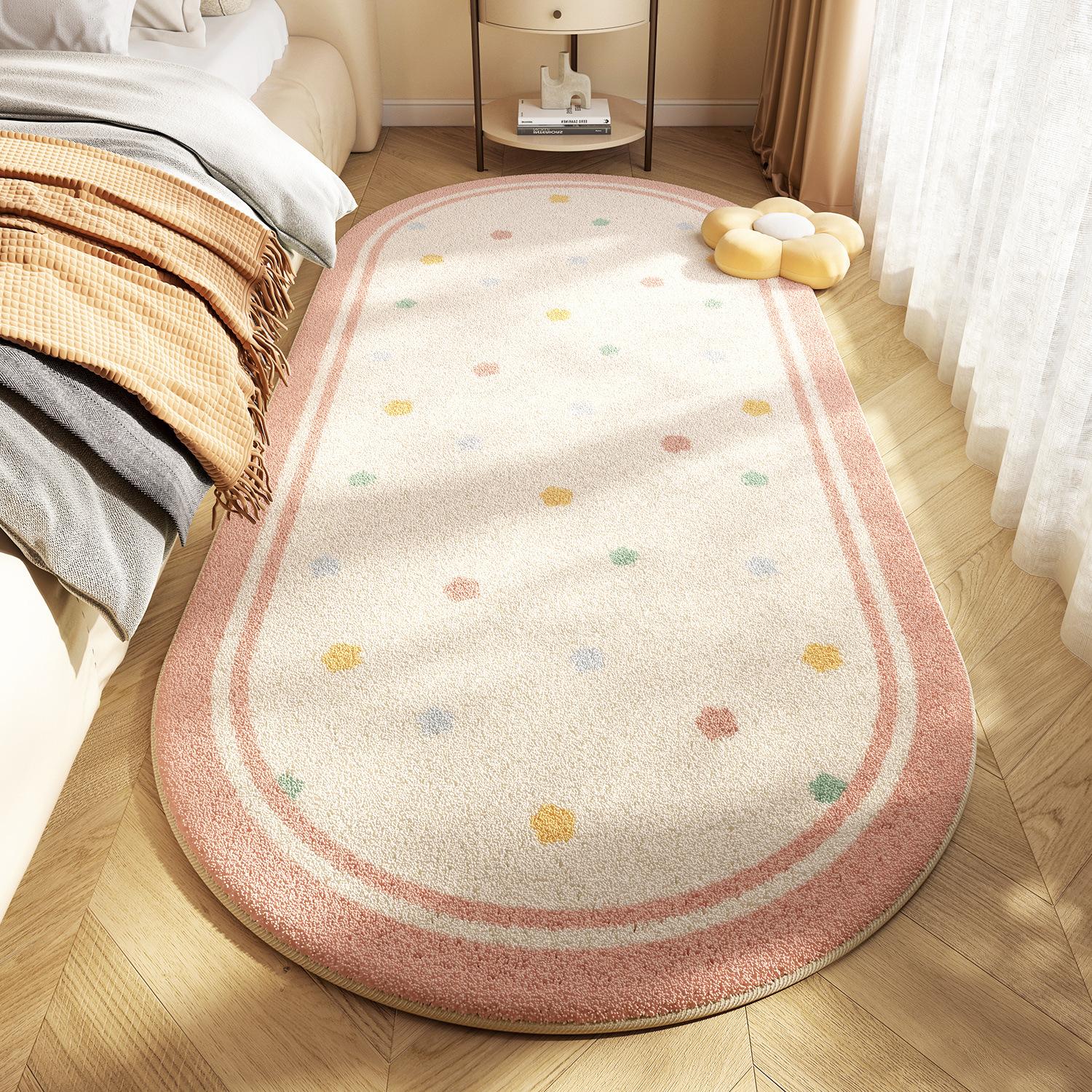 

Овальний килим, штучний кашеміровий килимок для вітальні, спальні, ігрової кімнати, дитячої кімнати, килимок з довгими смужками, килимок для підлоги, милий мультяшний візерунок каракулів 40 * 120CM