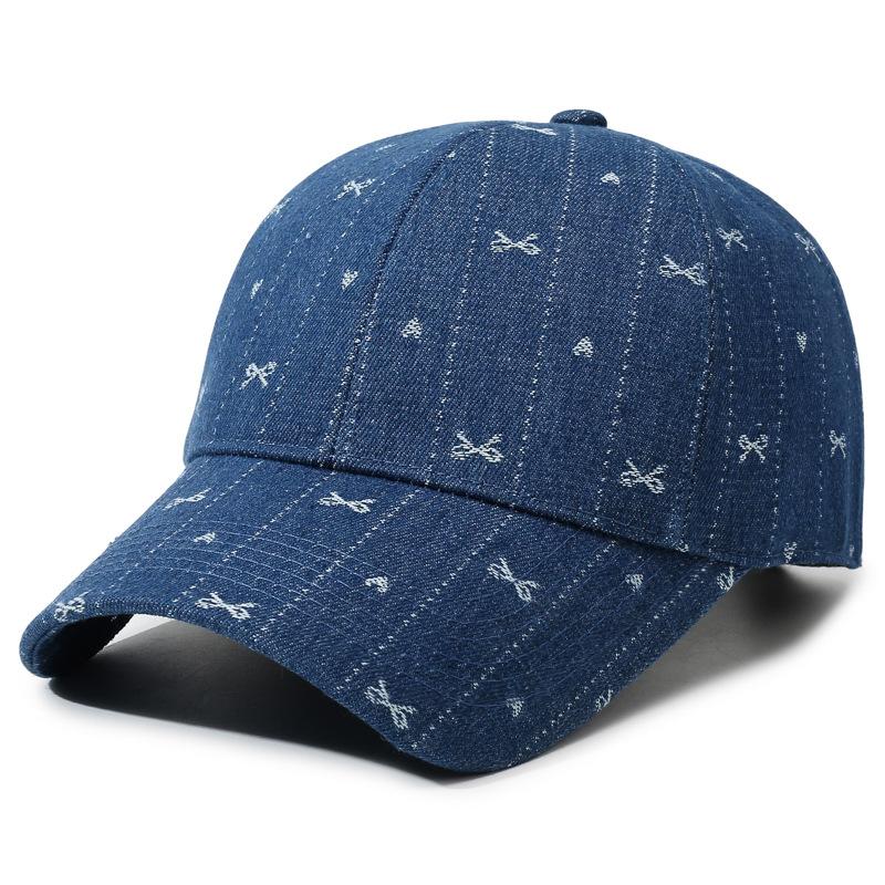 Washed Denim Baseball Cap Men'S Retro Retro Checkerboard Cap Hip Hop Trend Hat