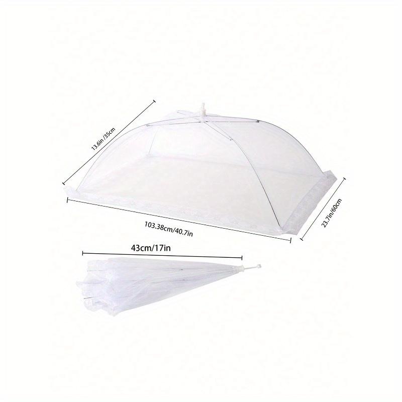 1pc White Insect And Mosquito-Proof Folding Cover, Vegetable Cover Can Be Disassembled And Washed Mesh Food Cover, Dining Table Cover