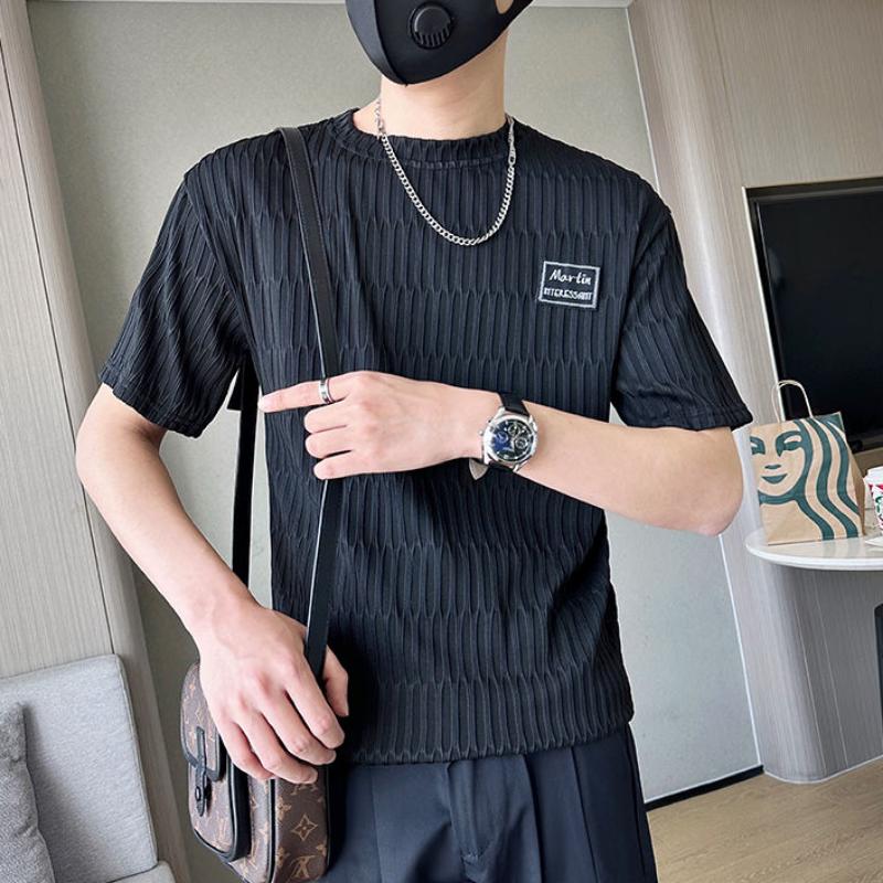 WTEMPO Brand Men's Short Sleeved T-shirt Summer Trend Versatile Men's Breathable and Sweat-absorbing Round Neck Slim Fitting Tops