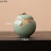 Ru Kiln Ceramic Tea Jar Sealed Jar Creative Koi Small Capacity Green Tea Black Tea Storage Jar Portable Household Storage Jars