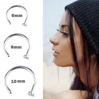 10/6/2 Stück Edelstahl Nase offen Hoop Ring Körper Piercing Ohrstecker Unisex Schmuck