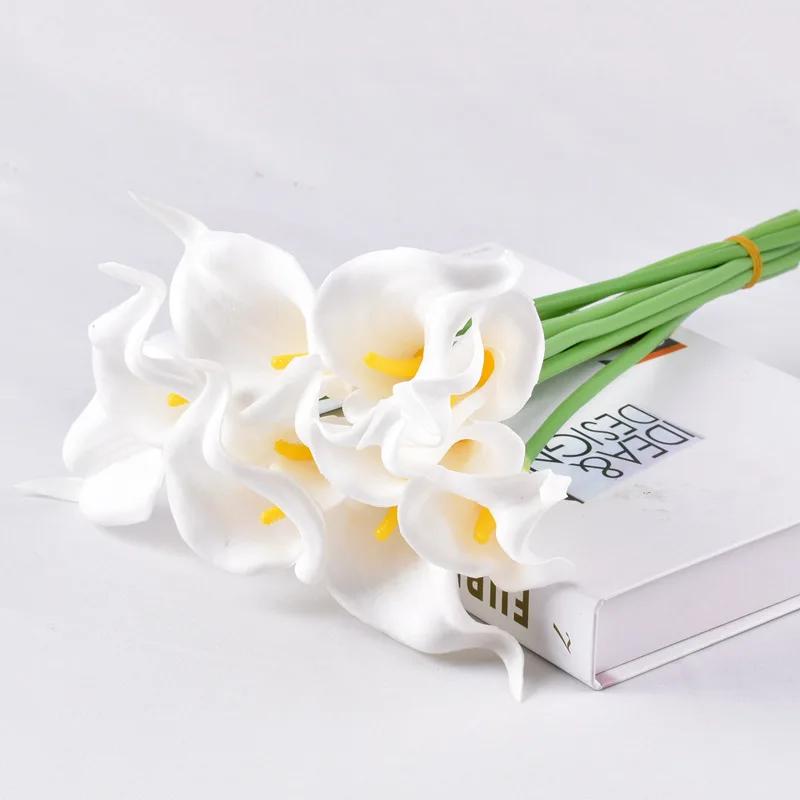20Pcs Real Touch Calla Lily Artificial Flowers Calla Lily Bouquet For Wedding Bouquet Bridal Home Flower Decoration