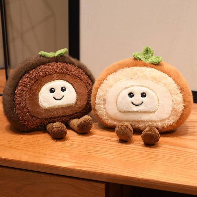 Latest Swiss Roll Cake Doll Kawaii Stuffed Plush Toy Handmade Doll Cartoon Anime Cute Children's Birthday Gift Fun Doll
