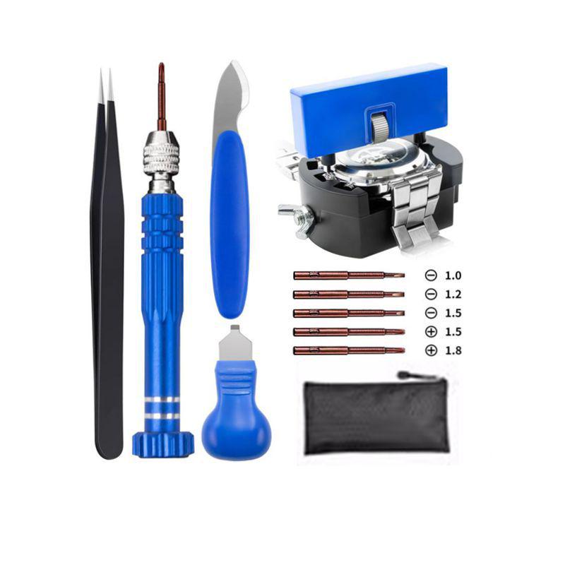 Watch Repair Tool Kit: Case Opener, Battery Replacement, Holder, Back Cover Tool Set