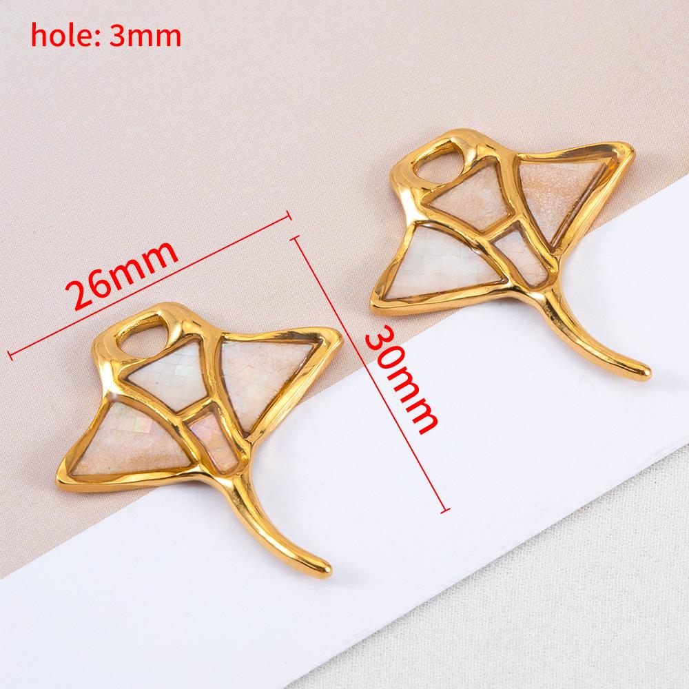 2pcs Stainless Steel White Pink Enamel Rose Flower Heart Necklace Charms for DIY Earring Jewelry Material Making Pendant Supplie