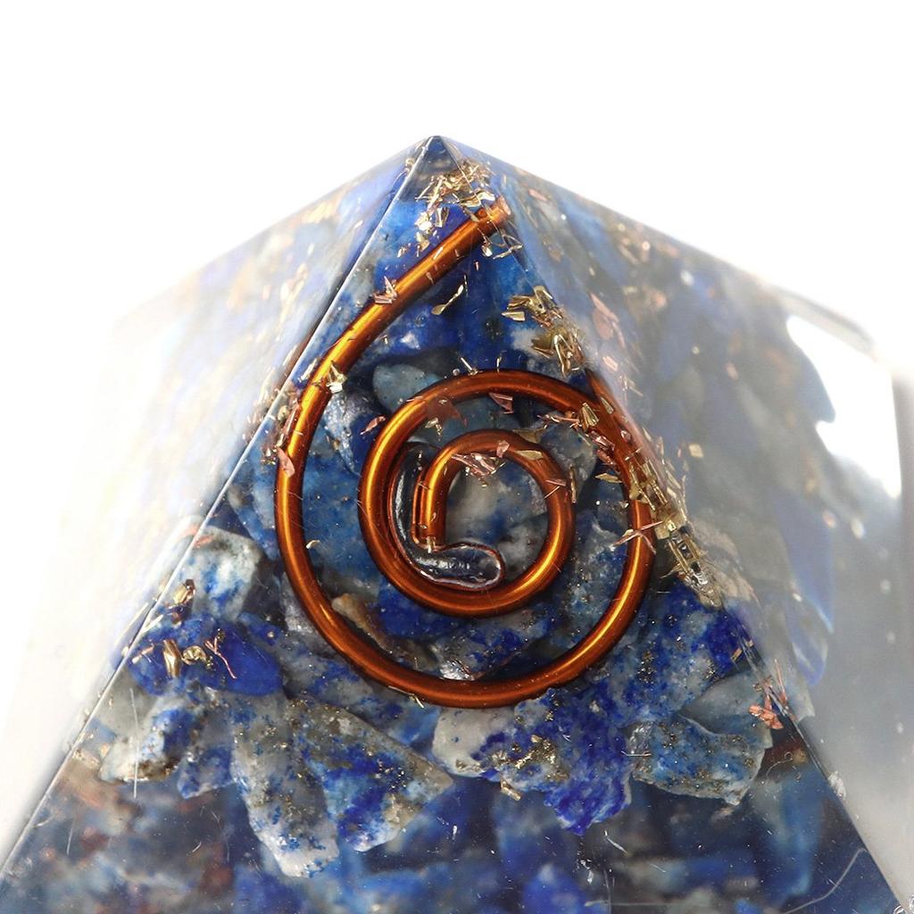 [GOLD STONE] Natural Stone Orgonite Pyramid Spiritual Goods, Approximately 30mm Wide, Lapis Lazuli