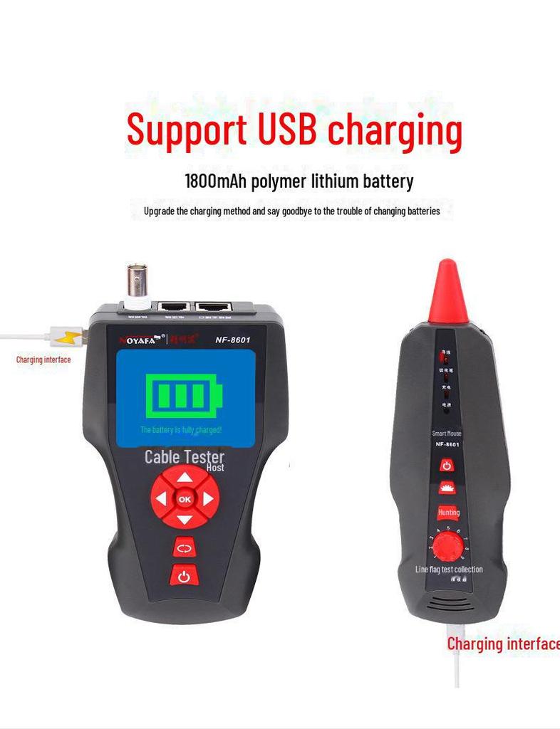 NOYAFA NF-8601W Smart Kabelfinner og Bruddpunktsdetektor med Anti-Interferens Teknologi.