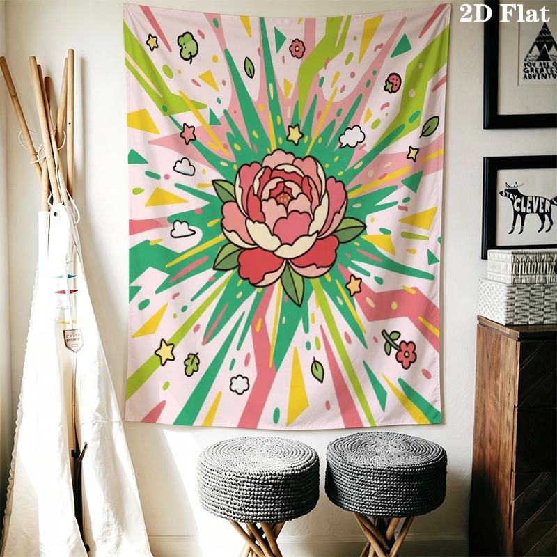 Cute Cartoon Wall Tapestry Aesthetic Wall Hanging Printed Fabric Blanket Decorative Tapestries for Bedroom Living Room Home Decor