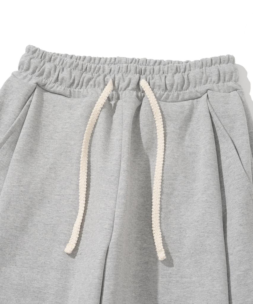 KNITTED Curved Training Pants Melange Grey