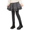 Girls' Fleece-Lined Skirt Leggings - Thickened Two-Piece for Autumn & Winter