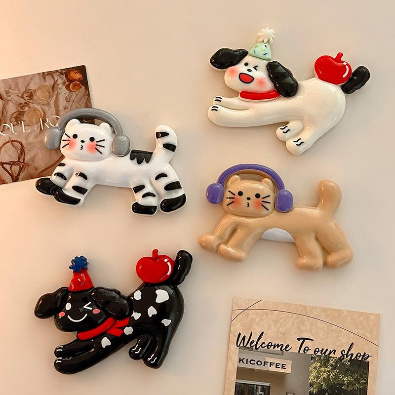 Creative Fridge Sticker Cartoon Resin Cat Refrigerator Magnets Personalized Mini Magnetic Stickers Po Wall