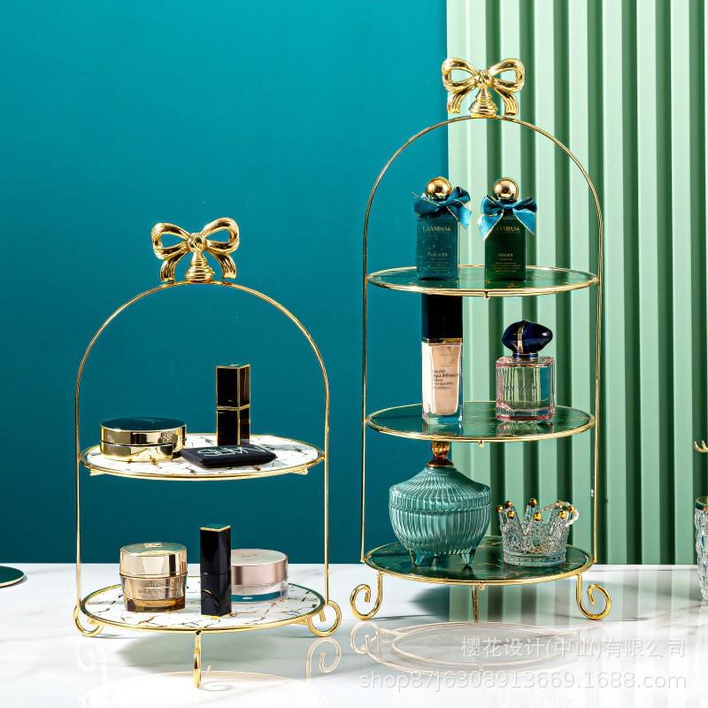 Multi-Tier Glass Dessert Stand Afternoon Tea Cake Serving 8/10 Inch 2-3 Layer Snack Display Rack Minimalist Luxury Style
