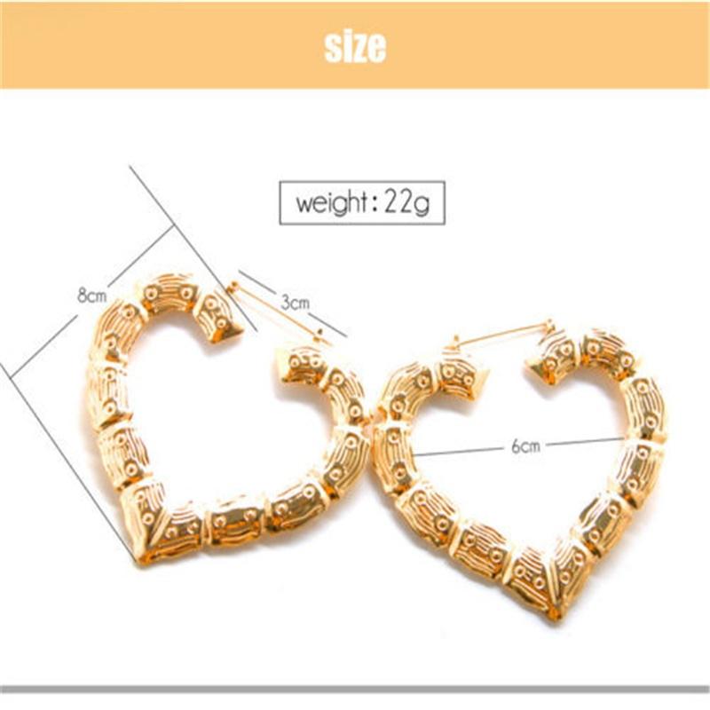 Bamboo Bone Geometric Circle Round Heart Hoop Earrings Rectangle Gold Tone For Women Statement Party Hip-Hop Jewelry-Double Circle Bamboo Bone Geometric Circle Round Heart Hoop Earrings Rectangle Gold Tone For Women Statement Party Hip-Hop Jewelry-Double Circle