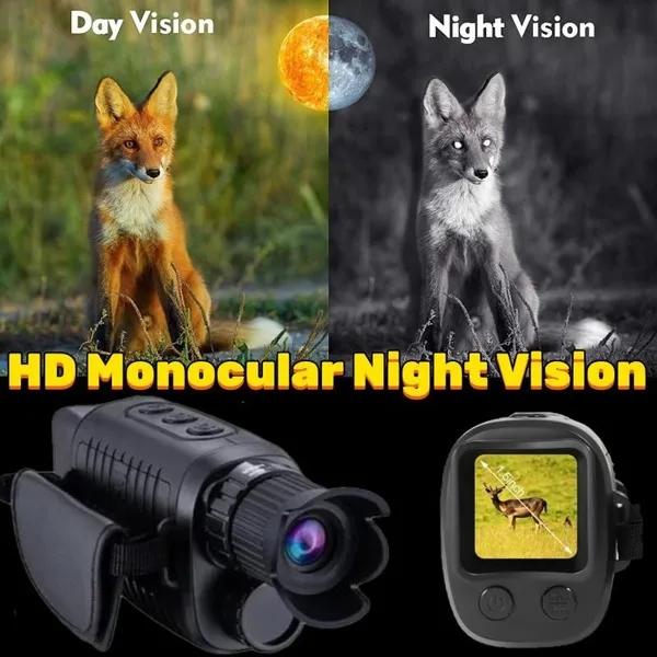 1080P HD Monocular Night Vision Device Infrared 5x Digital Zoom Hunting Telescope Outdoor Day Night Dual Use Full Dark 300m Can Take Photos and Videos