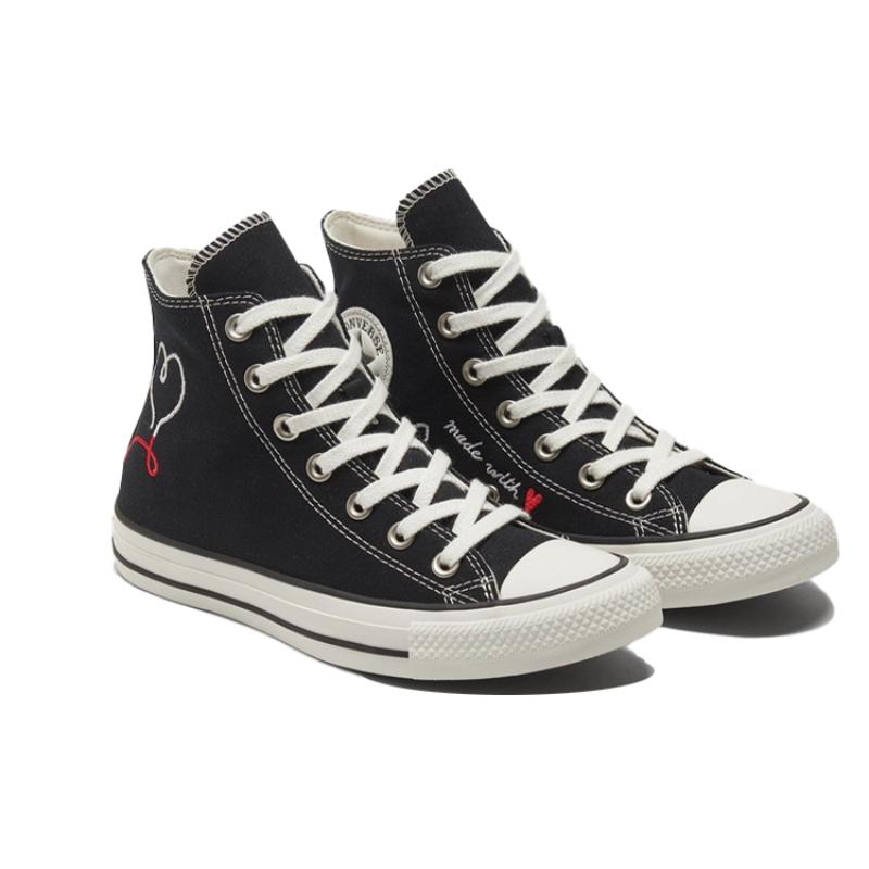 Converse Chuck Taylor All Star Made with Love Comfortable and Versatile High-Top Espadrilles Unisex Black