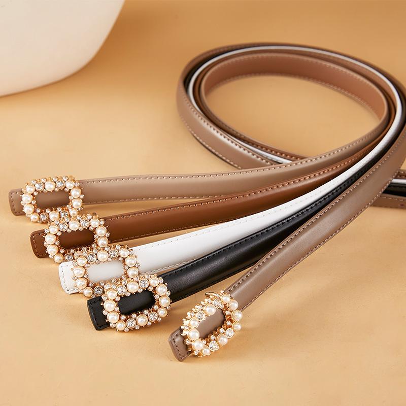 Women'S Belt Waist Women'S New Fashion Skirt Decoration Simple Dress Accessories Cowhide Thin Belt Women