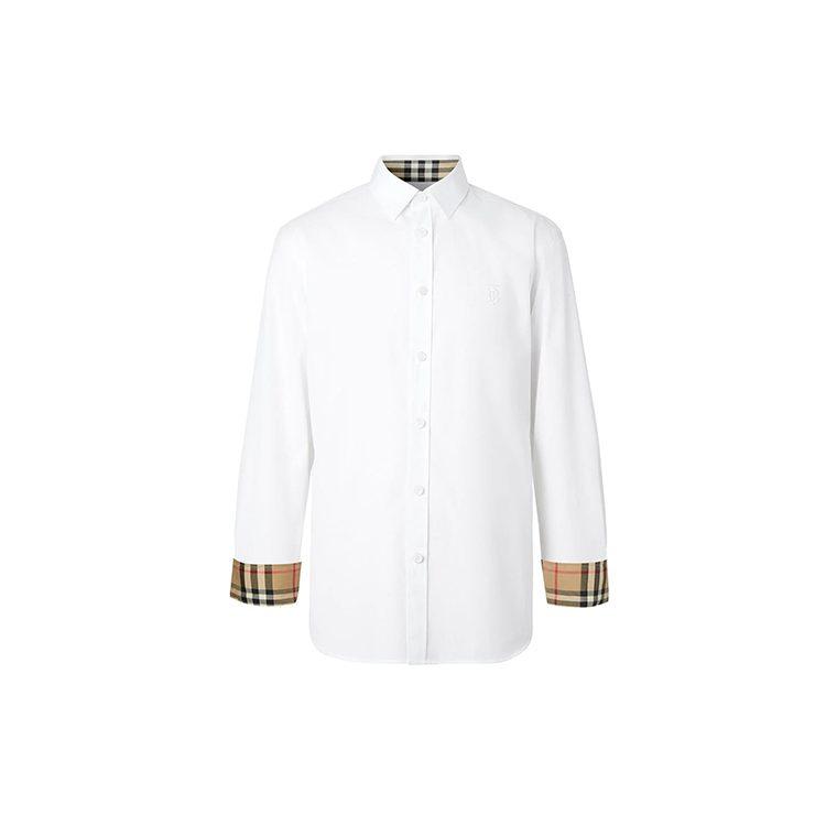 Burberry Slim Fit Monogram Motif Stretch Cotton Poplin Shirt 'White' 80323081