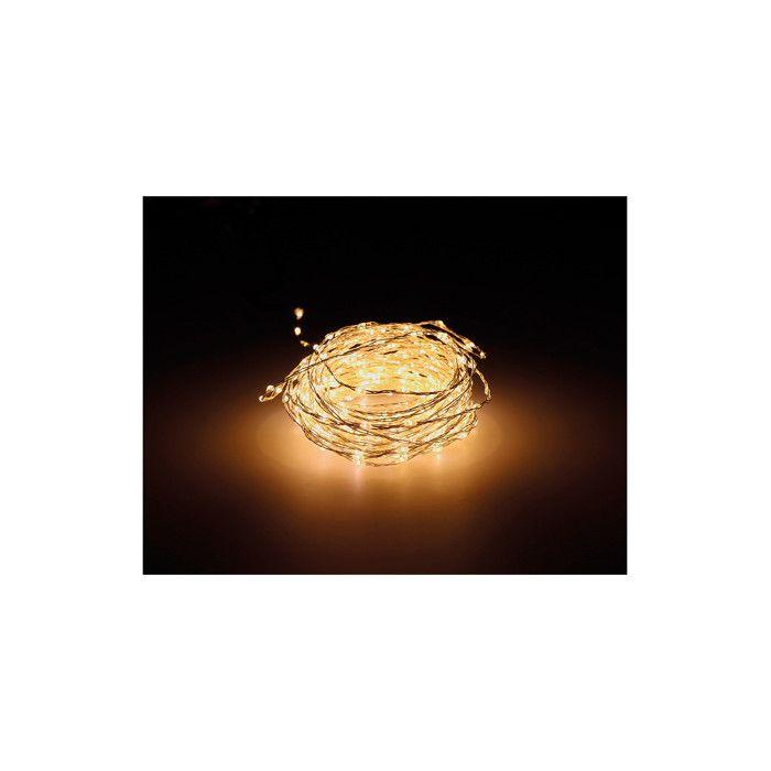 Guirlande Micro Led Extra Dense Clignotant Lumière Chaude 14m 567l Câble Argent