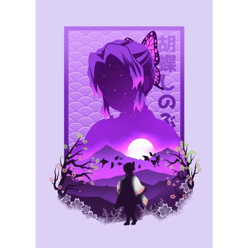 All Hashira Demon Slayer Colorful Poster Picture-in-Picture Canvas Painting Prints Wall Art Pictures for Living Room Home Decor